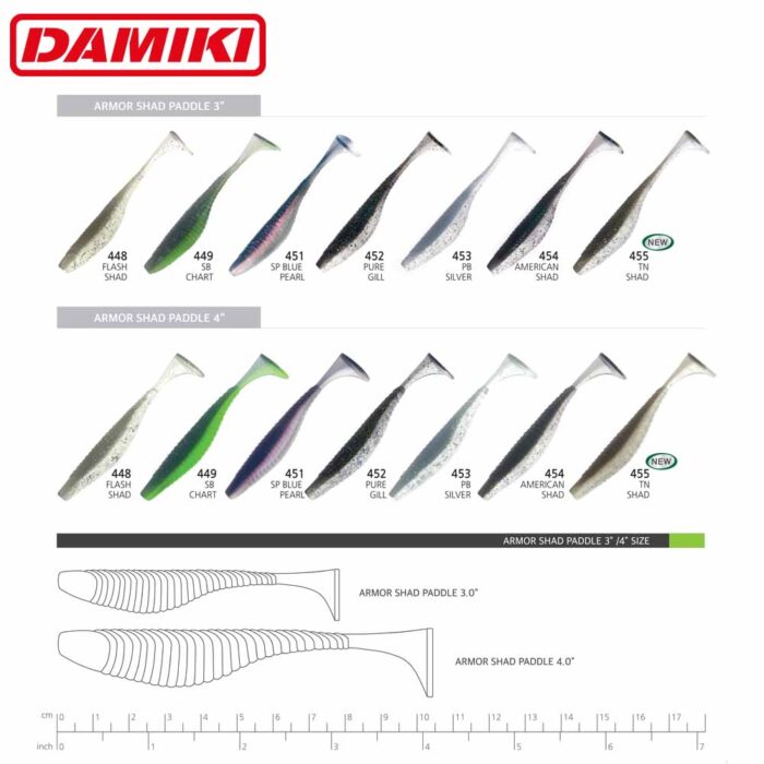 Damiki Armor Shad Paddle 7.6CM (3 inch) 10buc/plic - imagine 12