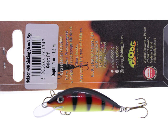 Gloog Hektor 40N, 4cm, 4.5gr (Sinking), PY (Perch Yellow) - imagine 8