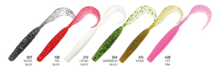Damiki Leeches Tail 10.2CM (4 inch), 210 (Cream White), 12buc/plic - imagine 6