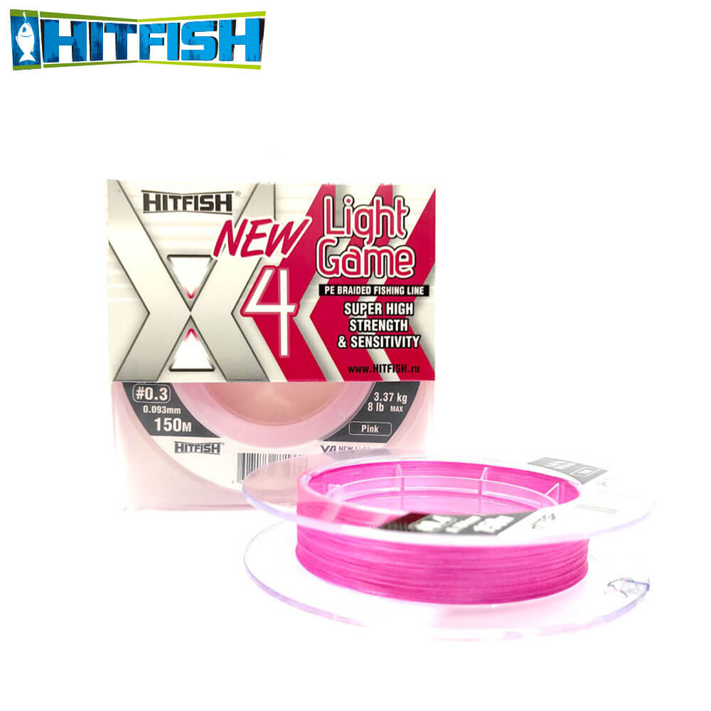 Hitfish Fir Textil X4 Light Game Pink 150m, #0.4, 0.104mm, 4.4kg