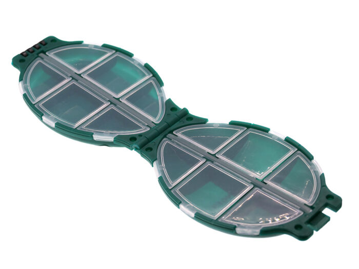 Konger cutie pentru accesorii pescuit HS004 cu 12 compartimente (110x75x30mm), deschidere dubla - imagine 4