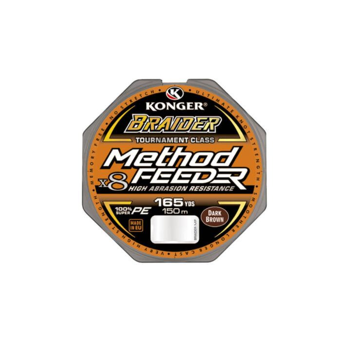 Konger Fir Textil Method Feeder X8 Dark Brown 0.12mm,12.50kg, 150m - imagine 5