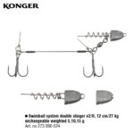 Konger Swimbait System Stinger doua Ancore, marime 2/0, pin, 12cm, 27kg, cu 3 greutati: 5gr, 10gr si 15gr (1buc/pac)