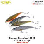 3Stan Stream Standard 55SS, 5.5cm, 3.2gr (Slow Sinking), carlige debarbetate