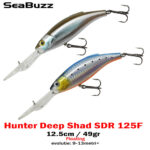 Sea Buzz vobler Hunter Deep Shad 12.5cm, 49gr, Floating, pentru pescuitul la trena, evolutie 9-13m+